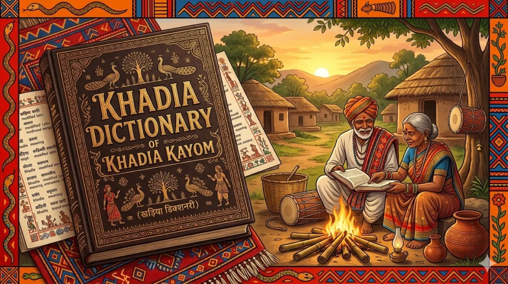 Kharia Dictionary (Khadia Dictionary) with English, Hindi and Kharia word meanings