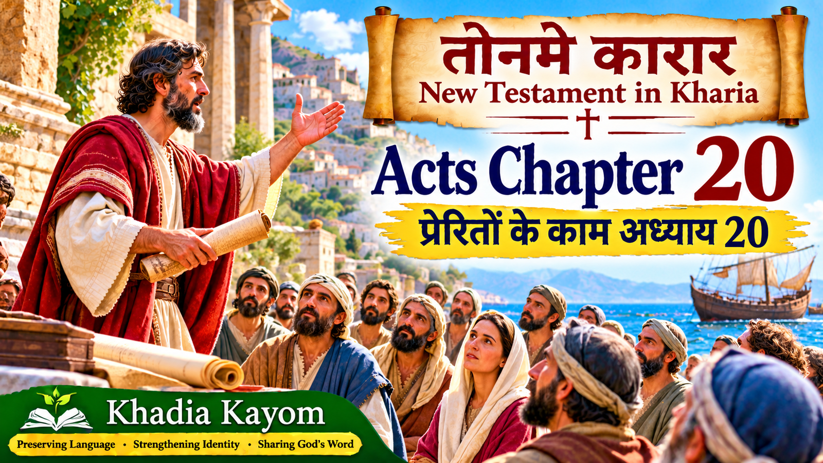Acts Chapter 20 in Kharia &ndash; Paul&rsquo;s Farewell Message to the Ephesian Elders and His Journey Toward Jerusalem