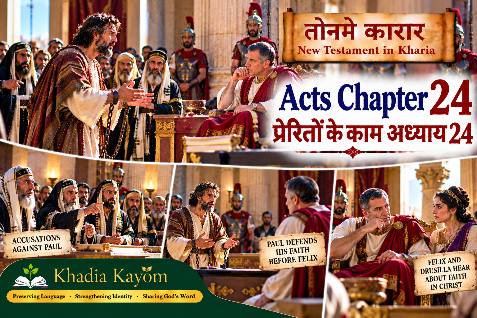 Acts Chapter 24 in Kharia &ndash; Paul Defends Himself Before Governor Felix Against False Accusations