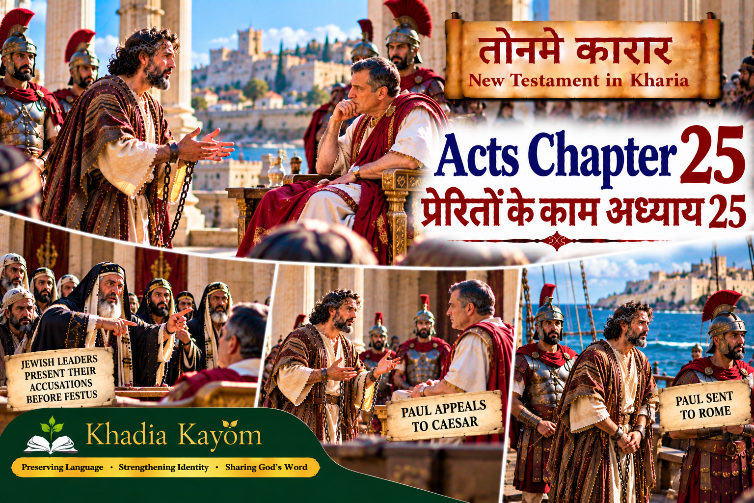 Acts Chapter 25 in Kharia &ndash; Paul Defends Himself Before Governor Festus and Appeals to Caesar