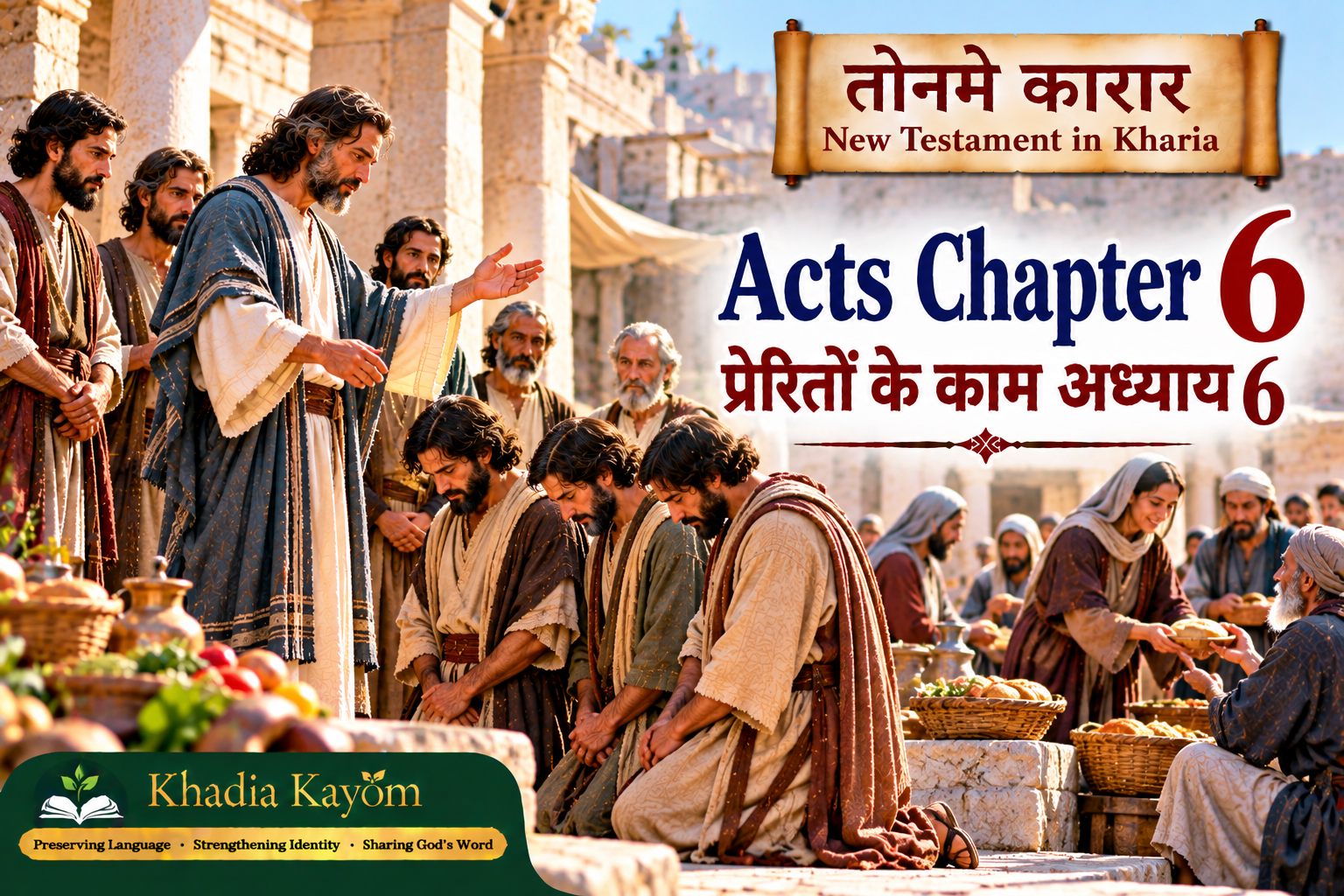 Acts Chapter 6 in Kharia &ndash; The Apostles Appoint Seven Helpers to Serve the Community