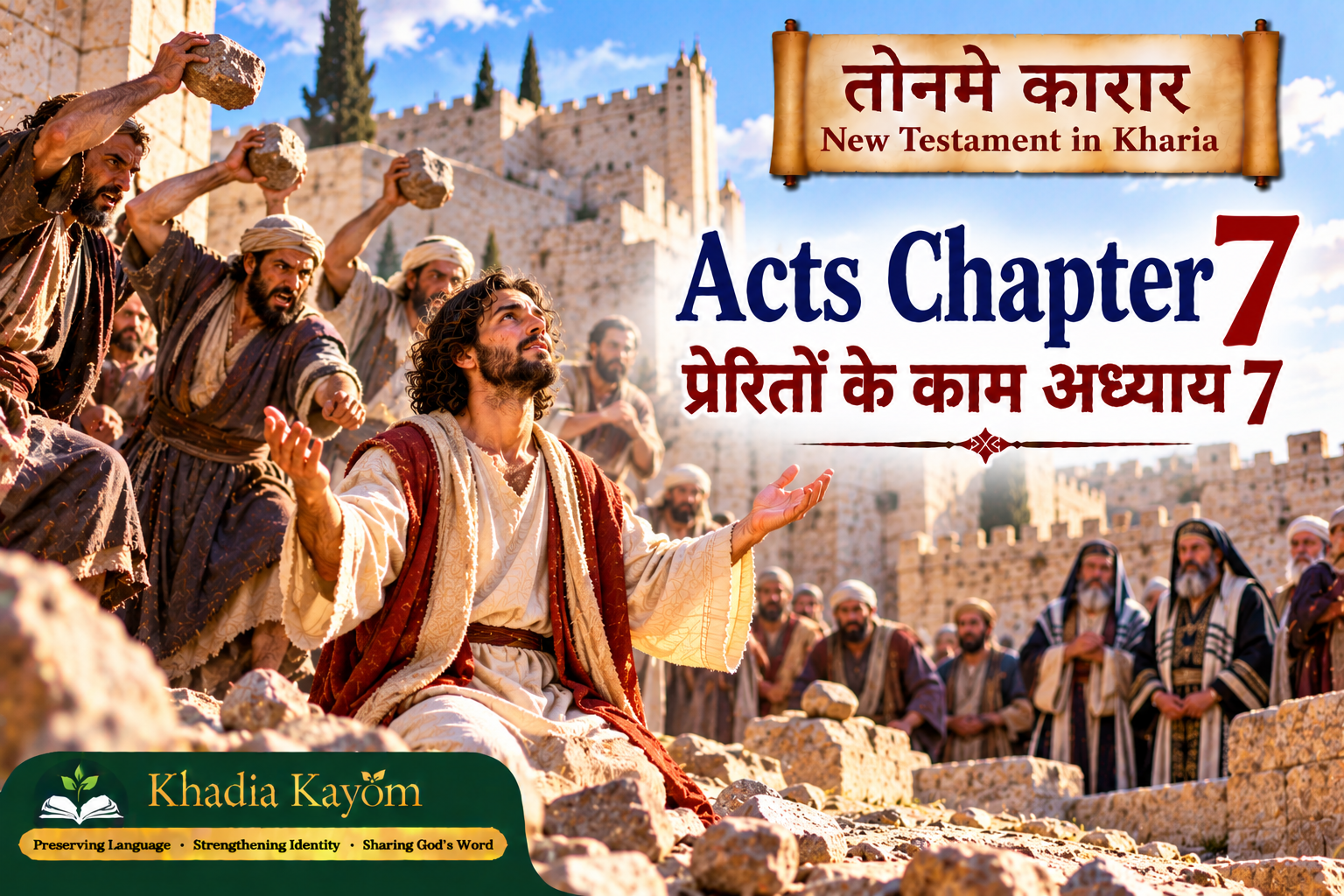 Acts Chapter 7 in Kharia &ndash; Stephen&rsquo;s Faith and Martyrdom