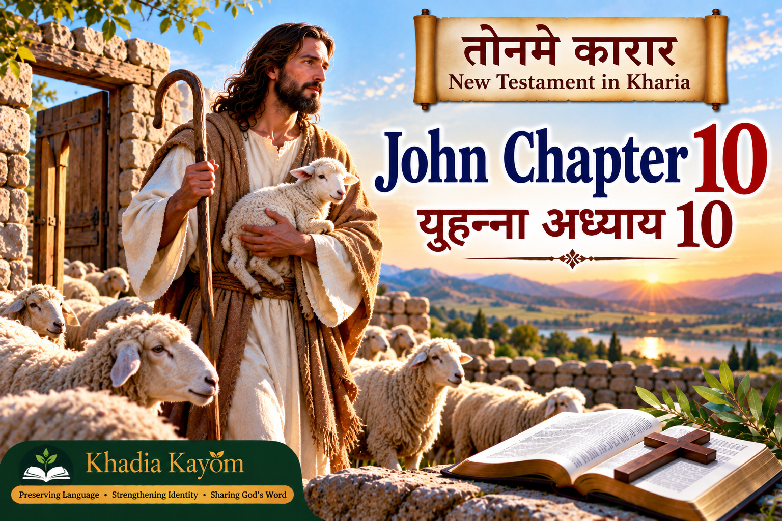 John Chapter 10 in Kharia &ndash; Jesus the Good Shepherd and His Sheep