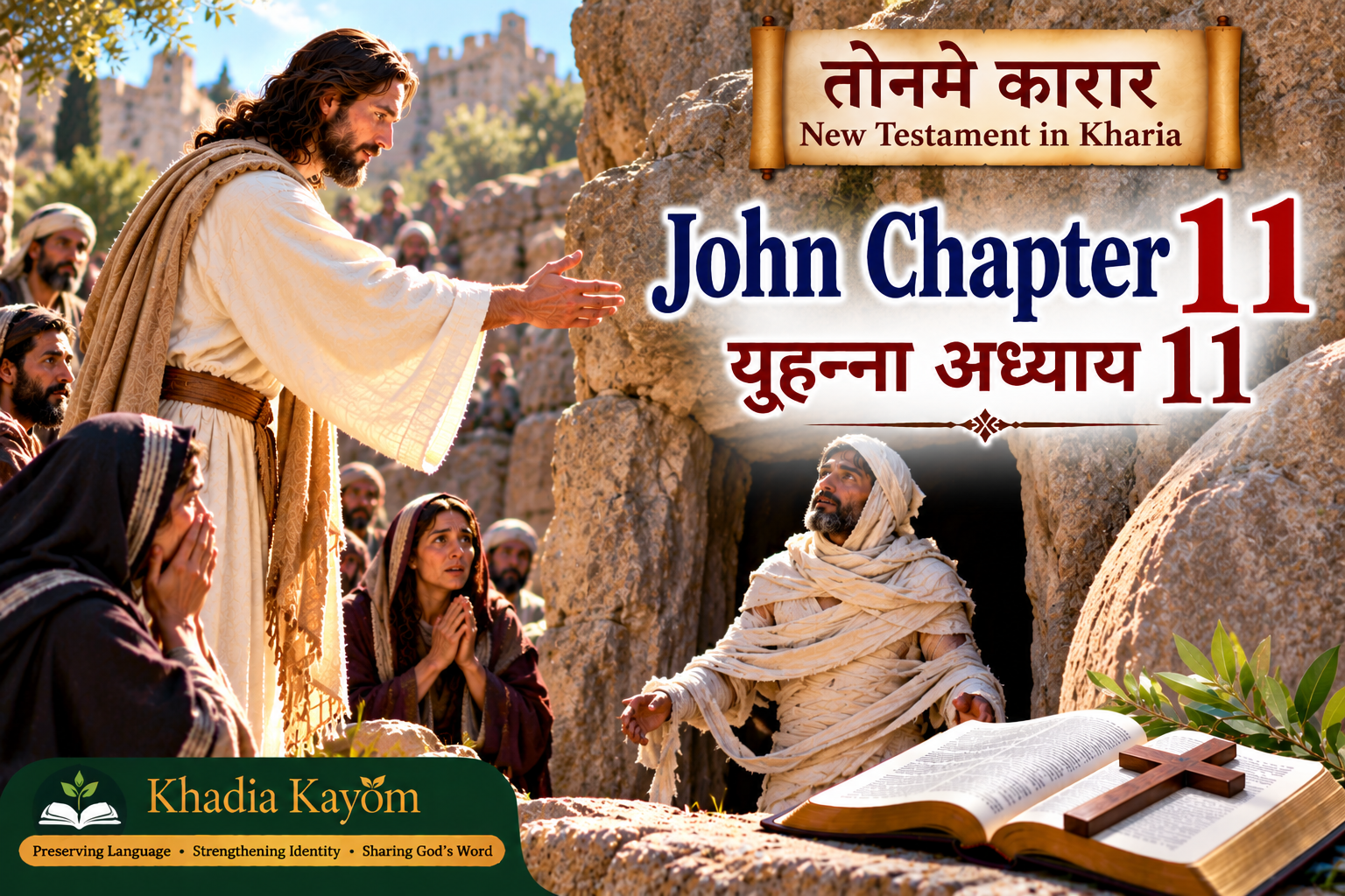 John Chapter 11 in Kharia &ndash; Jesus Raises Lazarus from the Dead