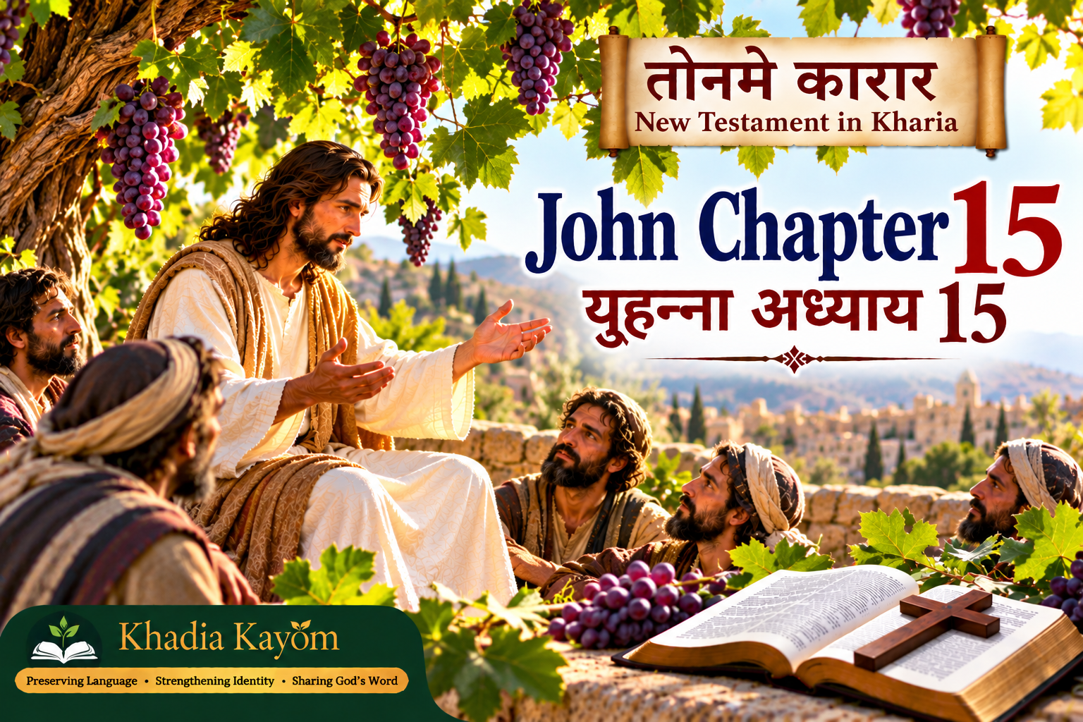 John Chapter 15 in Kharia &ndash; Jesus Teaches the True Vine and Branches