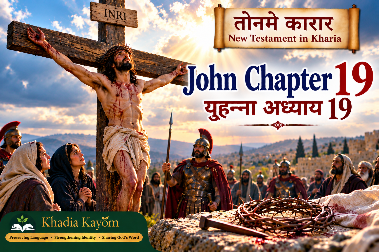 John Chapter 19 in Kharia &ndash; Jesus&rsquo; Crucifixion at Calvary