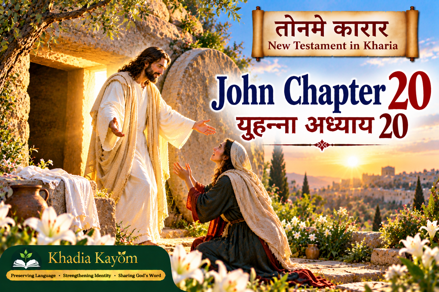 John Chapter 20 in Kharia &ndash; Jesus Rises from the Dead and Appears to Mary Magdalene