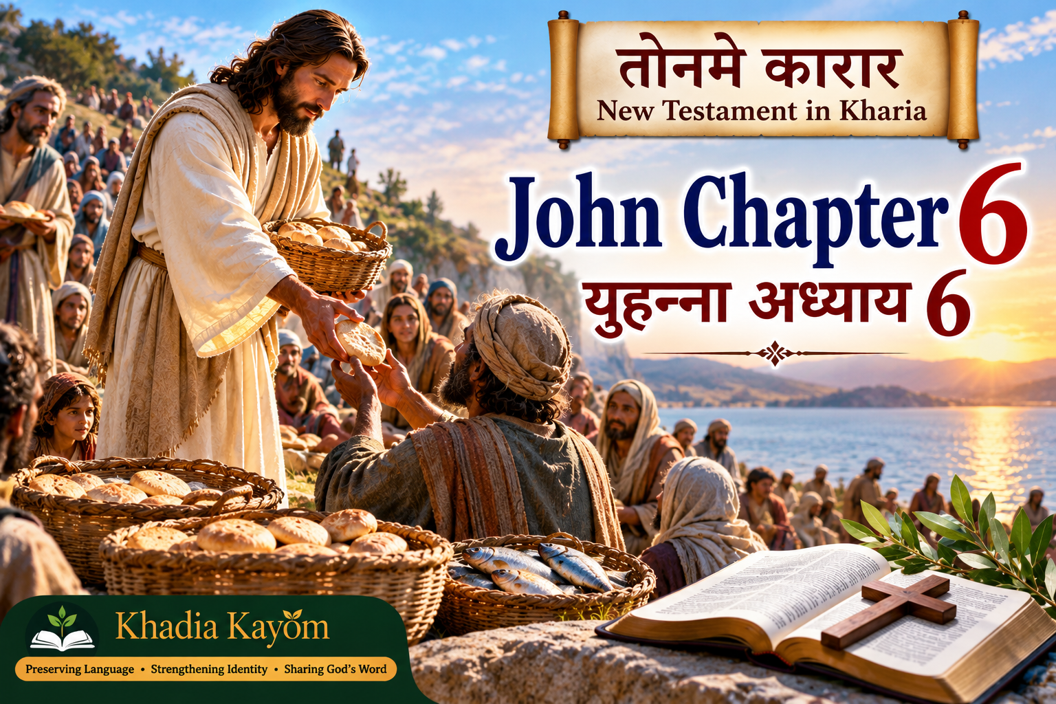 John Chapter 6 in Kharia &ndash; Bread of Life and Feeding the Five Thousand