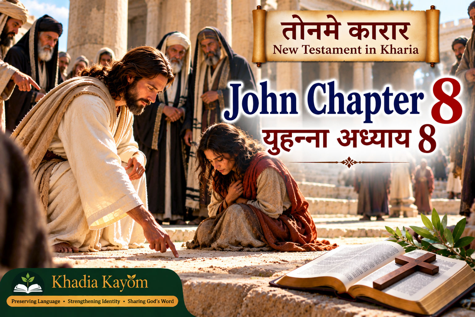 John Chapter 8 in Kharia &ndash; Jesus Teaches Truth, Freedom and Forgiveness